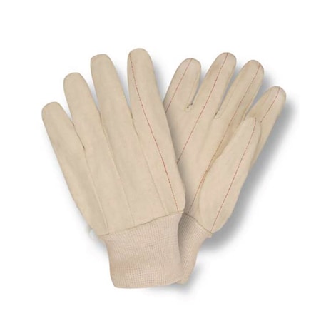 Cordova Double Palm Gloves, Nap-In, Polyester/Cotton, Natural Color, Natural Knit Wrist, 12PK 2432